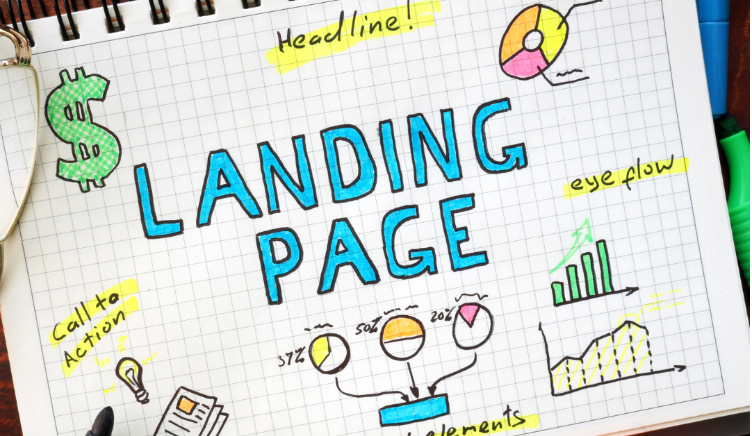 Landing page design on graph paper